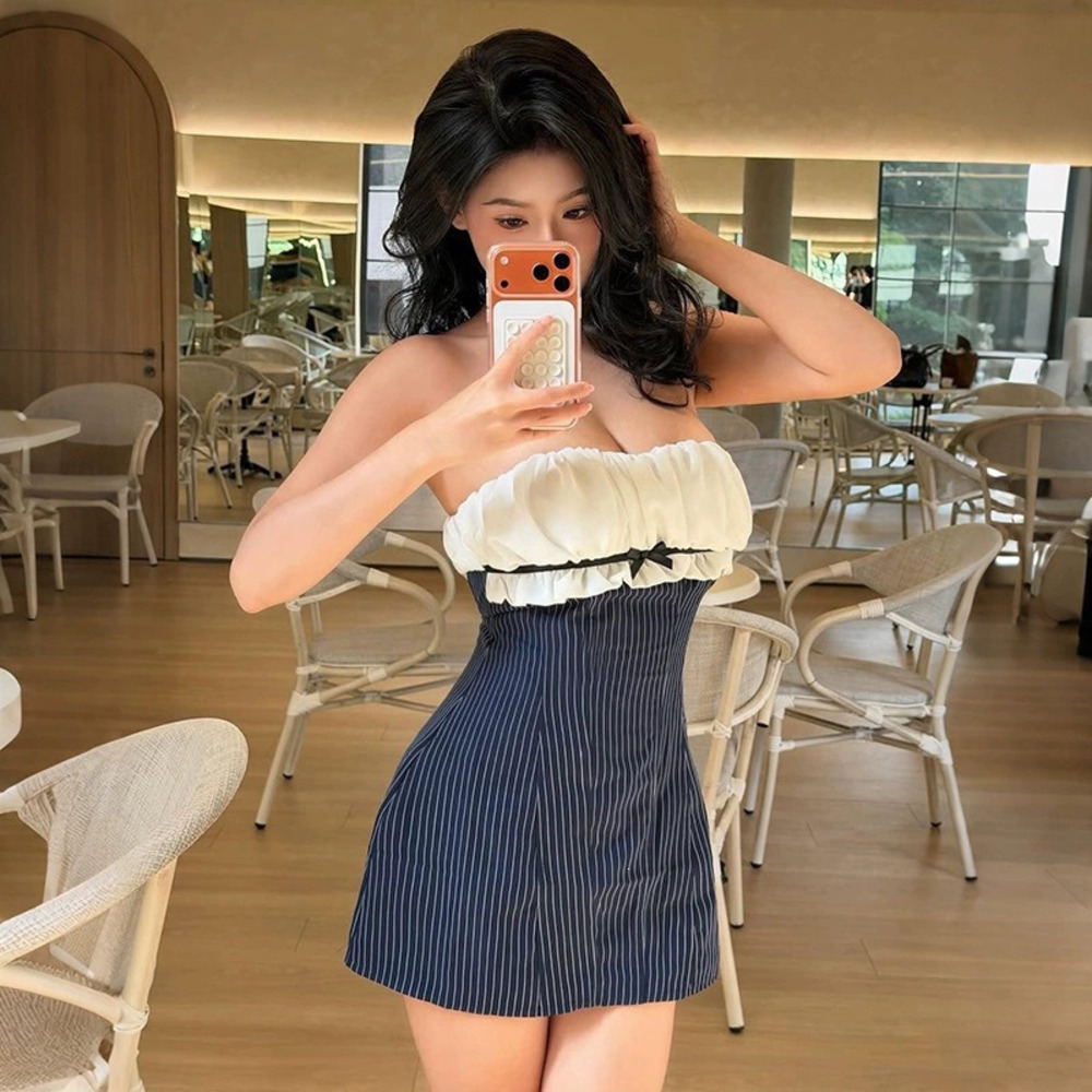 Zara Summer Contrast Stripe Bodycon Dress